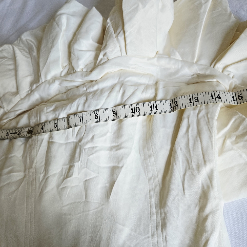 ZARA I NWT M Voluminous Satin Effect Mini Dress I ecru white - Picture 9 of 12